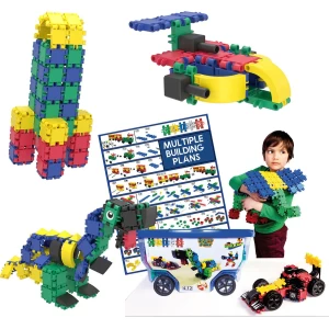 Clics bouwblokken- DUURZAAM SPEELGOED gemaakt van GERECYCLEERDE kunststof- bouwset 15 in 1 - speelgoed 4,5,6,7,8 jaar jongens en meisjes- educatief speelgoed- Montessori speelgoed- constructie speelgoed