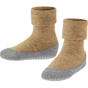 Cosyshoe Slofsok voor meisjes en jongens versterkt zonder patroon ademend effen stud print anti-slip op zool Merinowol Beige kinderen sokken - Maat 25-26