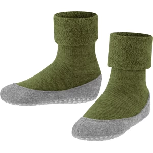 Cosyshoe Slofsok voor meisjes en jongens versterkt zonder patroon ademend effen stud print anti-slip op zool Merinowol Groen kinderen sokken - Maat 25-26