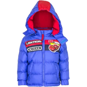 Disney Cars Winterjas - Blauw/Rood - Afneembare Capuchon - Waterafstotend - Maat 104