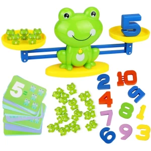 Educatief Speelgoed - Frog Balance - Monkey Balance - Educatief Speelgoed voor Kinderen Vanaf 3 Jaar - Speelgoed voor jongens en Meisjes - Interactief speelgoed - Leer Wiskunde en Rekenen - Leren Rekenen - Leren Tellen - 64 Stuks