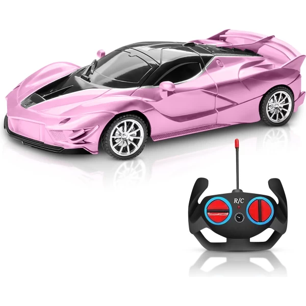 Jotechs - RC Auto - Race Speelgoedauto Roze - RC Auto - Geschikt Voor Kinderen Vanaf 3 Jaar - Nieuw Model 2023