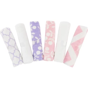 Kushies - Billendoekjes - Wasbare Billendoekjes - Washandjes - 6 pack - Roze / Wit / Paars - Enkellaags