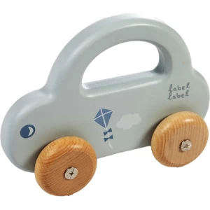 Label Label Houten auto blauw Blauw