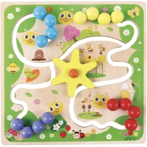 Labyrint - Schuifpuzzel - Rups - Houten bordspellen - Junior - Doolhof - Houten speelgoed - Educatief speelgoed - Kinderspel vanaf 3 jaar - Montessori - Baby & Peuter - Kleurrijk - Speelgoed - Uitdagend - Oog & hand coördinatie