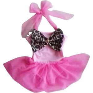 Maat 104 Zwempak badpak roze Dierenprint tule panterprint badkleding baby en kind zwem kleding zwemkleding