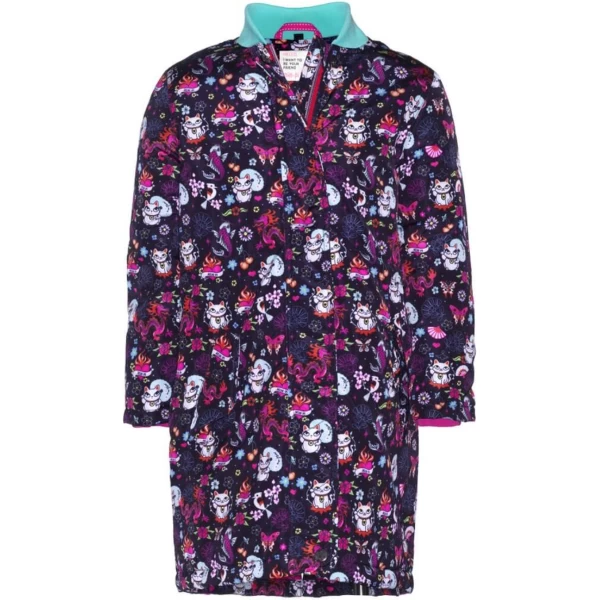 Mim-pi Meisjes Winterjas - Zwart met roze - Maat 92
