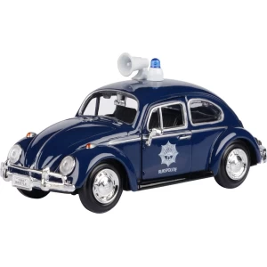 Modelauto Volkswagen Kever politie wagen blauw 17 cm - Schaal 1:24 - Speelgoedauto - Miniatuurauto