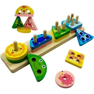 Sorteerspel Vormen en kleuren Montessori houten speelgoed 1 2 3 4 jaar Stapelspeelgoed Kleuren Vormen Educatief speelgoed Cadeau voor kinderen Jongens Meisjes