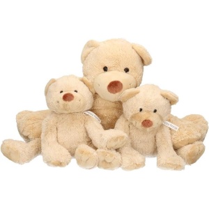 3x Pluche mama en kind Boogy knuffelberen 35 en 24 cm knuffels speelgoed set - Happy Horse - Beren bosdieren knuffels - Teddybeer speelgoed voor kinderen - Baby geboorte kraamcadeaus