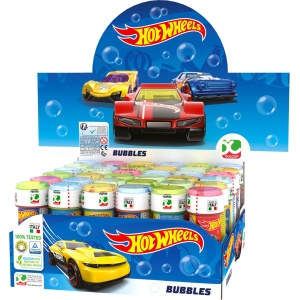 4x Hot Wheels race autos bellenblaas flesjes met spelletje 60 ml voor kinderen - Uitdeelspeelgoed - Grabbelton speelgoed