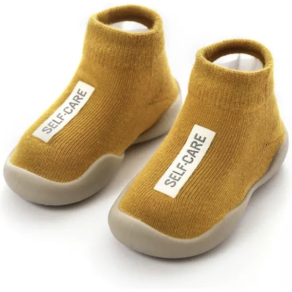 Anti-slip schoenen voor kinderen - Sloffen van Baby-Slofje - Herfst- Winter - Okergeel maat 24/25