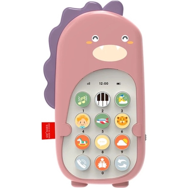 Babycure Dancing dinosaur | Pink Dino | Babytelefoon | Speelgoed telefoon met bijtring!