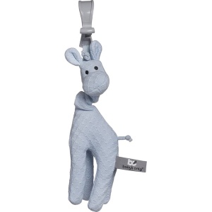 Baby's Only Trilfiguur giraf - Autostoelspeeltje - Wagenhanger - Poederblauw - Speelgoed voor onderweg - Baby cadeau