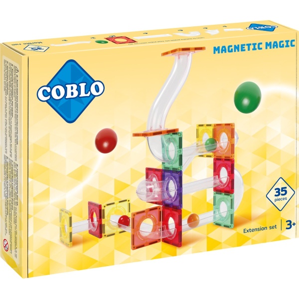 Coblo knikkerbaan uitbreidingsset - Magnetisch speelgoed - 35 onderdelen