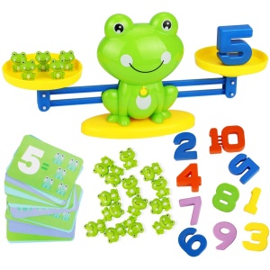 Educatief Speelgoed - Frog Balance - Monkey Balance - Educatief Speelgoed voor Kinderen Vanaf 3 Jaar - Speelgoed voor jongens en Meisjes - Interactief speelgoed - Leer Wiskunde en Rekenen - Leren Rekenen - Leren Tellen - 64 Stuks