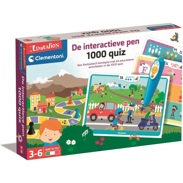 Education Clementoni - Interactieve Pen 1000 Quiz - Met Bordspel - Educatief Speelgoed 3-6 Jaar