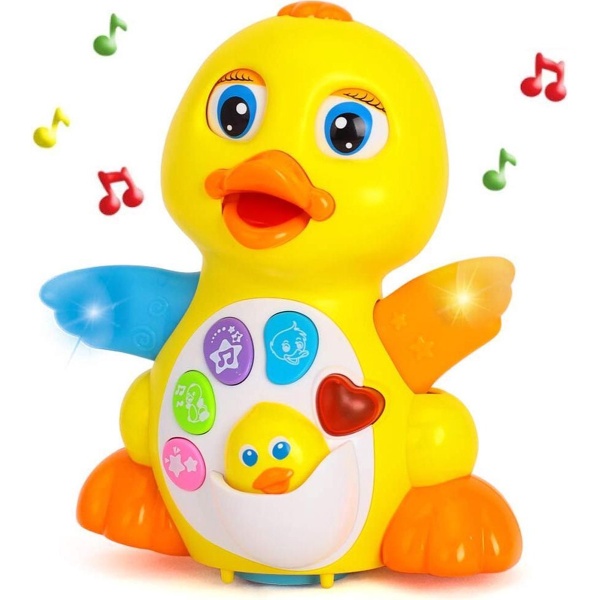 Fladderende gele eend - Muzikaal speelgoed - Exclusief 3x AA-batterij - Speelgoed - Kwakende eend - Fladderen Eend - Gele eend - Interactief speelgoed - Educatief speelgoed - Leren - Lopend speelgoed - Veilig voor kinderen - Baby speelgoed