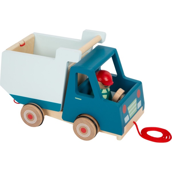 Houten kiepwagen met trekkoord - Houten speelgoed vanaf 1,5 jaar