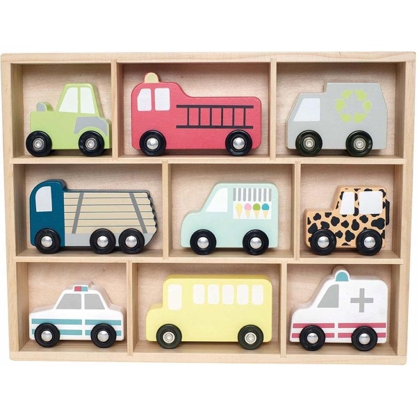 Jabadabado speelgoed auto's Multi colour - Houten speelgoed - Houten speelgoed auto's