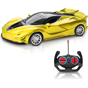 Jotechs - RC Auto - Race Speelgoedauto Geel - RC Auto - Geschikt Voor Kinderen Vanaf 3 Jaar - Nieuw Model 2023
