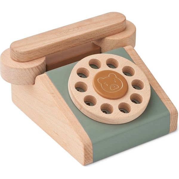 Liewood Houten Telefoon - Selma Faune Green - duurzame speelgoed telefoon