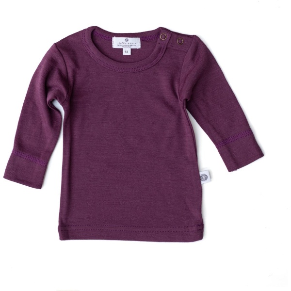 Lille Barn - Baby trui / long sleeve shirt - Merino wol - Crushed violets - maat 86