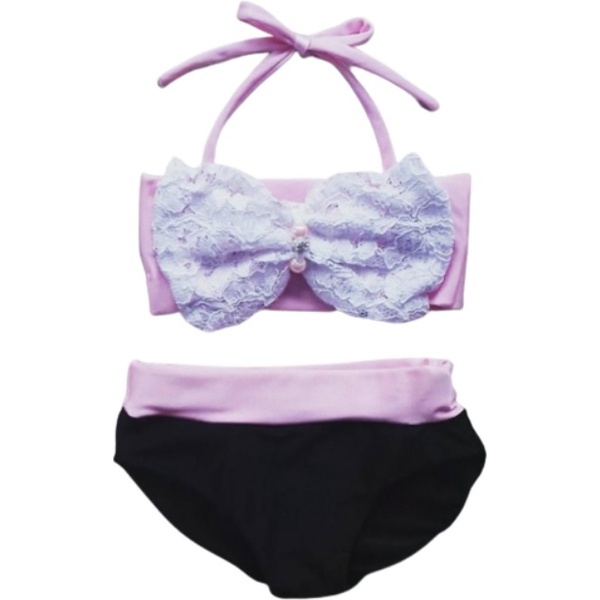 Maat 86 Bikini zwemkleding roze zwart badkleding baby en kind zwem kleding