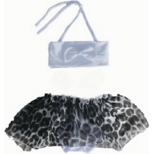 Maat 86 Bikini zwemkleding witLuipaard print tulle rok badkleding voor baby en kind zwem kleding panterprint