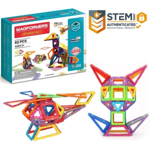 Magformers Designer Set- bouwset 62 stuks- magnetisch speelgoed- speelgoed 3,4,5,6,7 jaar jongens en meisjes- Montessori speelgoed- educatief speelgoed- constructie speelgoed