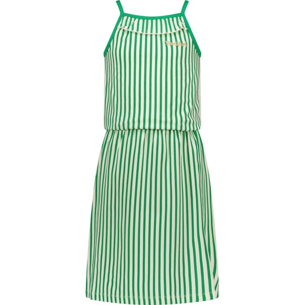 Moodstreet Fancy Striped Sleeveless Dress Jurken Meisjes - Rok - Jurk - Groen - Maat 98/104
