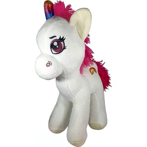 Rainbow Unicorn Pluche Knuffel (Wit) 30 cm | Regenboog Eenhoorn Peluche Plush Toy | Speelgoed Knuffeldier Knuffelpop voor kinderen | Extra zacht en lief knuffeltje