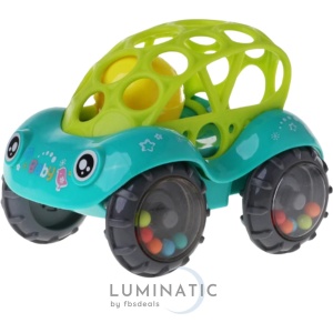 Speelgoed Auto - Oball - Speelgoedvoertuig - Baby Rammelaar - Baby Auto Rammelaar - Rammelaar - Ontwikkeling en Educatief Speelgoed - Speelgoed 3 Jaar - Kraamcadeau - Baby Speelgoed | Luminatic® | Turqoise