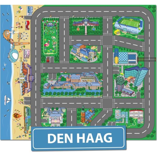 Speelkleed Den Haag City-Play - Autokleed - Verkeerskleed - Speelmat Den Haag