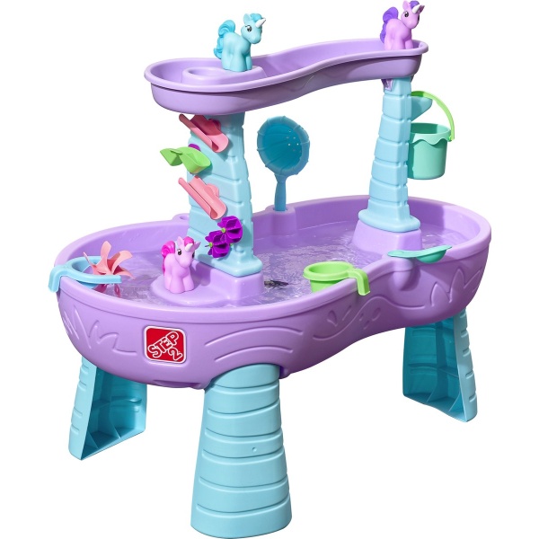 Step2 Rain Shower Splash Unicorns Watertafel - Eenhoorn met 13-delig accessoireset - Waterspeelgoed voor kind - Activiteitentafel met water voor de tuin / buiten