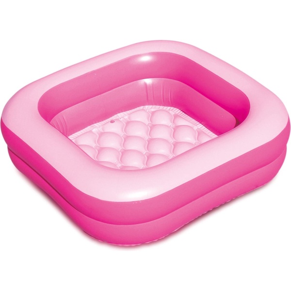 Roze opblaasbaar zwembad babybadje 86 x 86 x 25 cm speelgoed - Douchecabine badje - Buitenspeelgoed voor kinderen